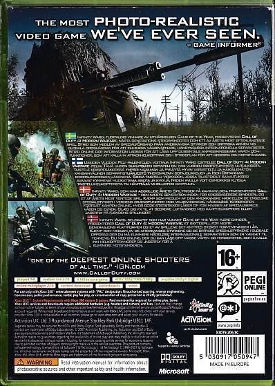 Call of Duty 4 Modern Warfare - XBOX 360 (B Grade) (Genbrug)